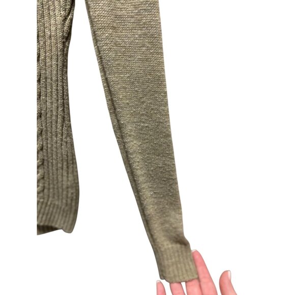 The Limited Cable knit Wool Blend Henley Sweater Olive Green Size M Coastal Cute - Picture 11 of 14